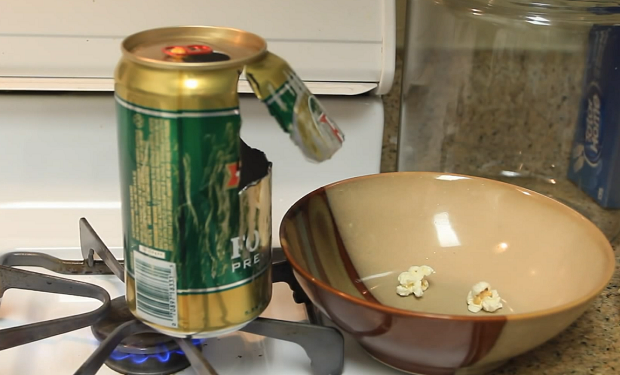 Cómo hacer pop corn con una lata