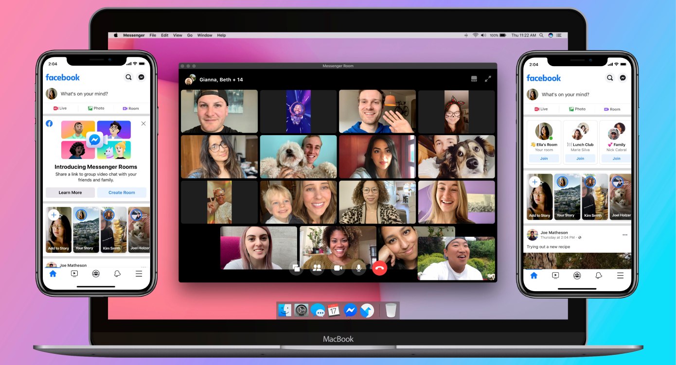 Facebook lanza Rooms para competir con Zoom y Houseparty