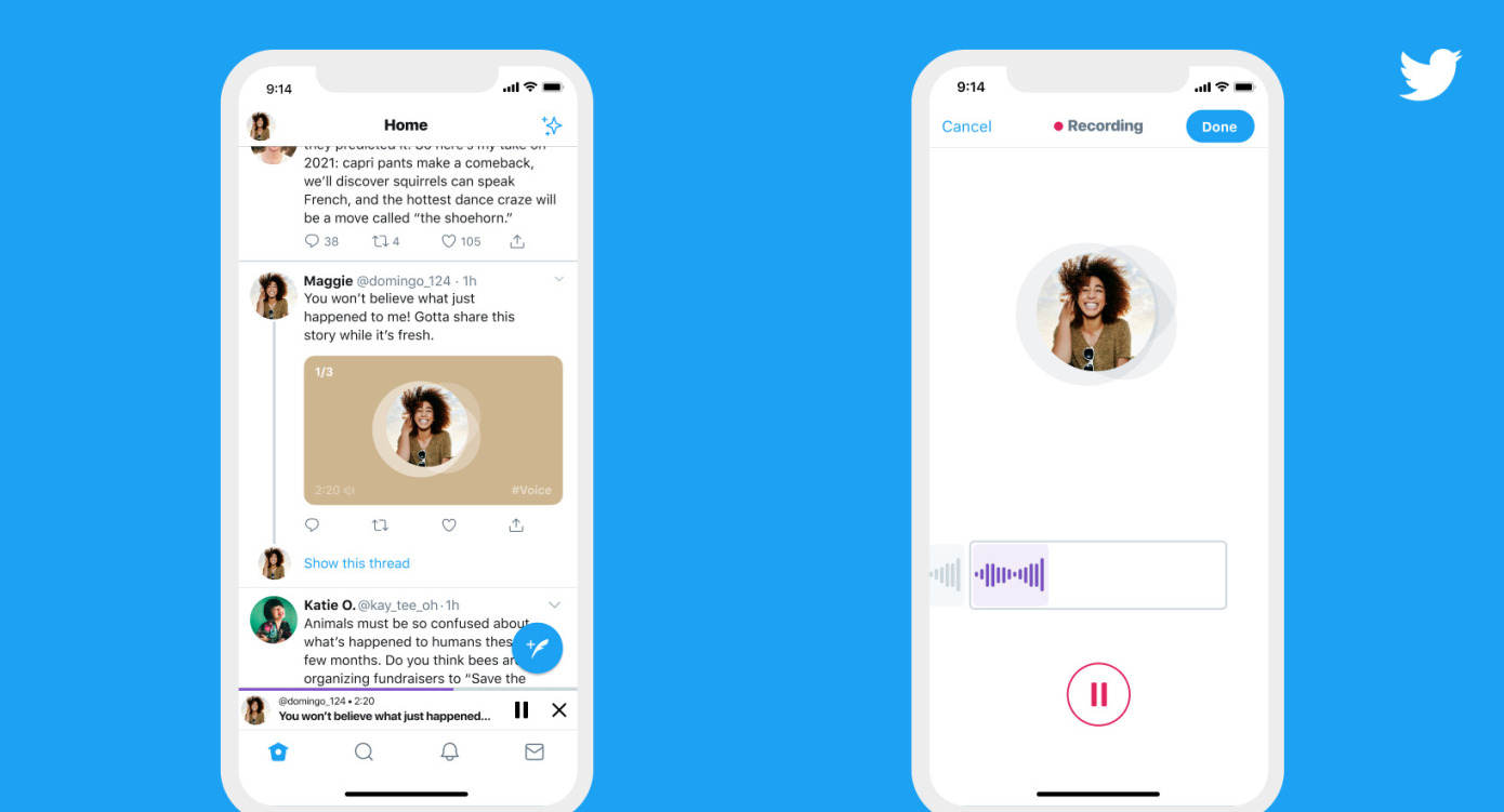 Twitter comienza a lanzar tweets de audio en iOS