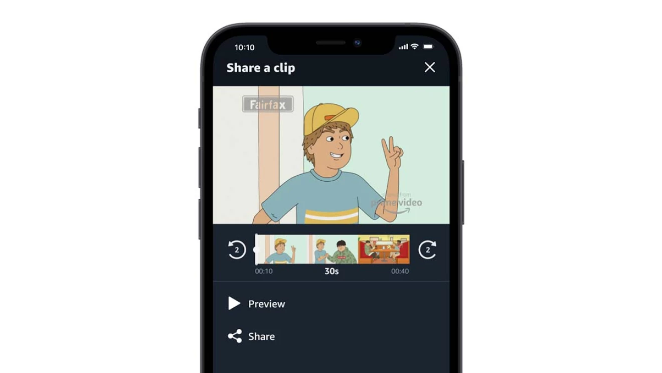 Amazon Prime Video presenta una nueva función para compartir clips